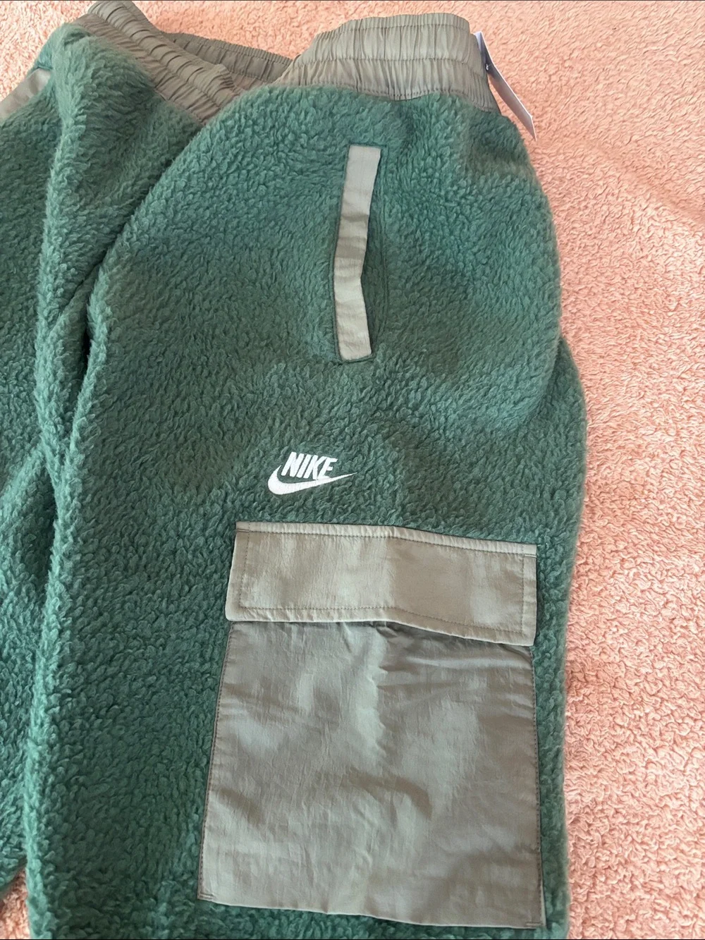 Nike Kids Forest Green Sherpa Cargo Joggers pants XL